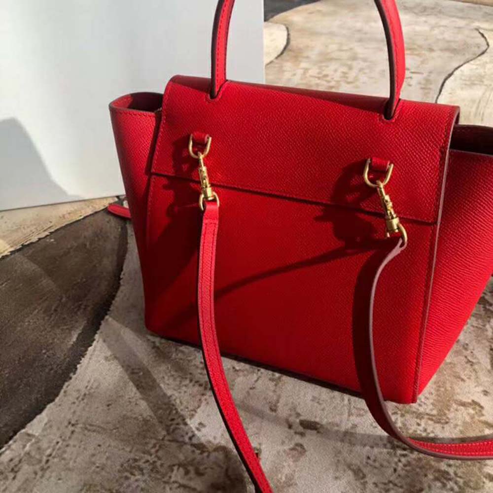 Celine Women Nano Belt Bag in Grained Calfskin Bag-Red - image 4