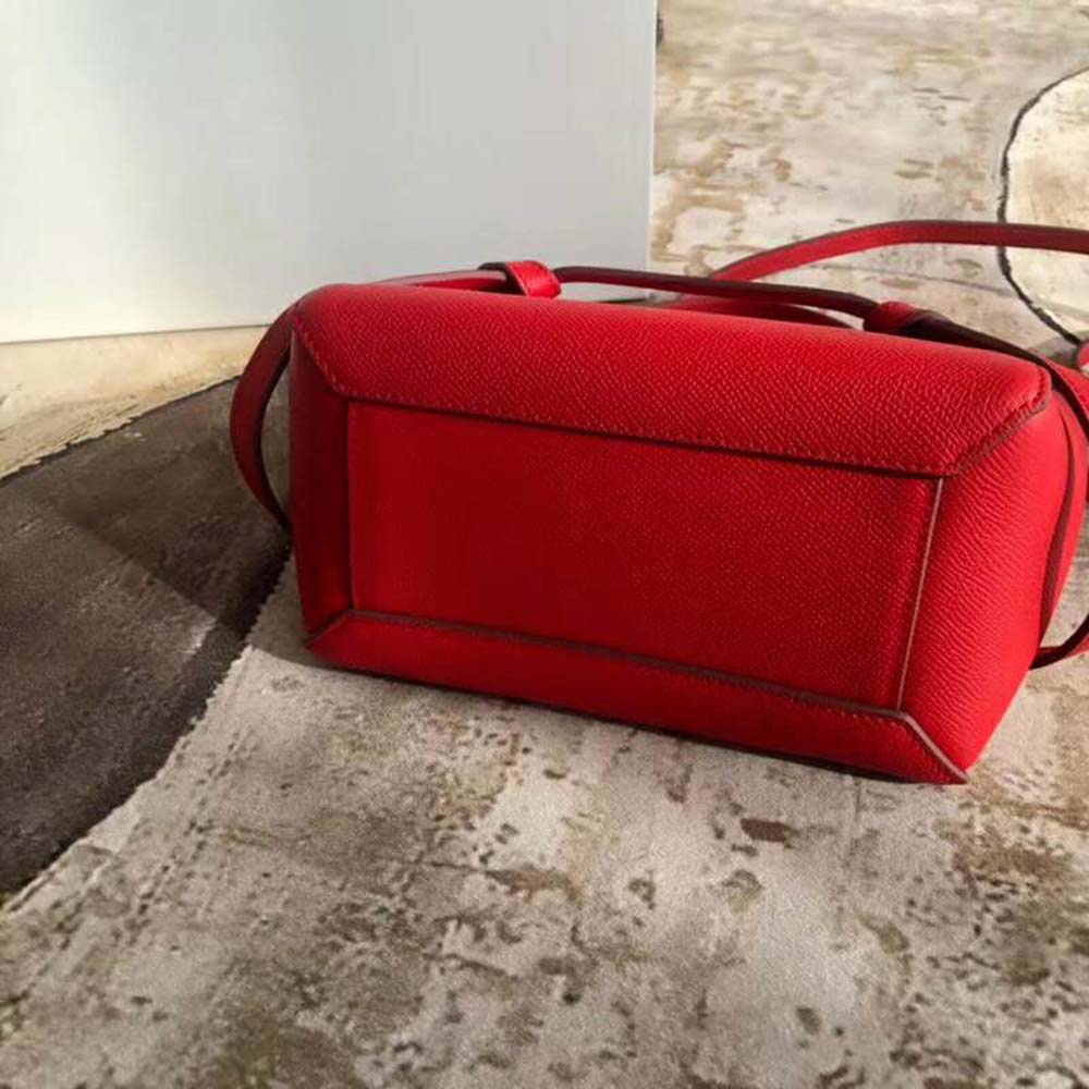 Celine Women Nano Belt Bag in Grained Calfskin Bag-Red - image 5