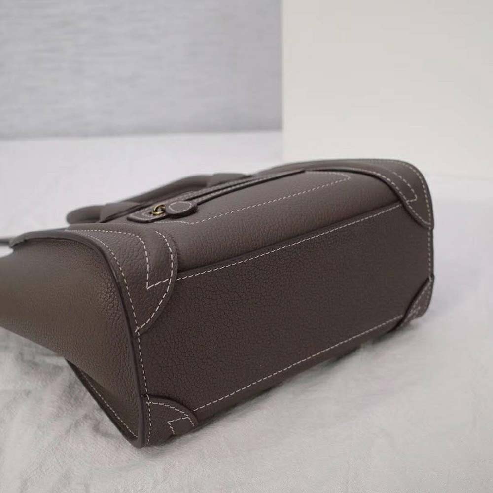 Celine Women Nano Luggage Bag in Drummed Calfskin-Brown - image 4