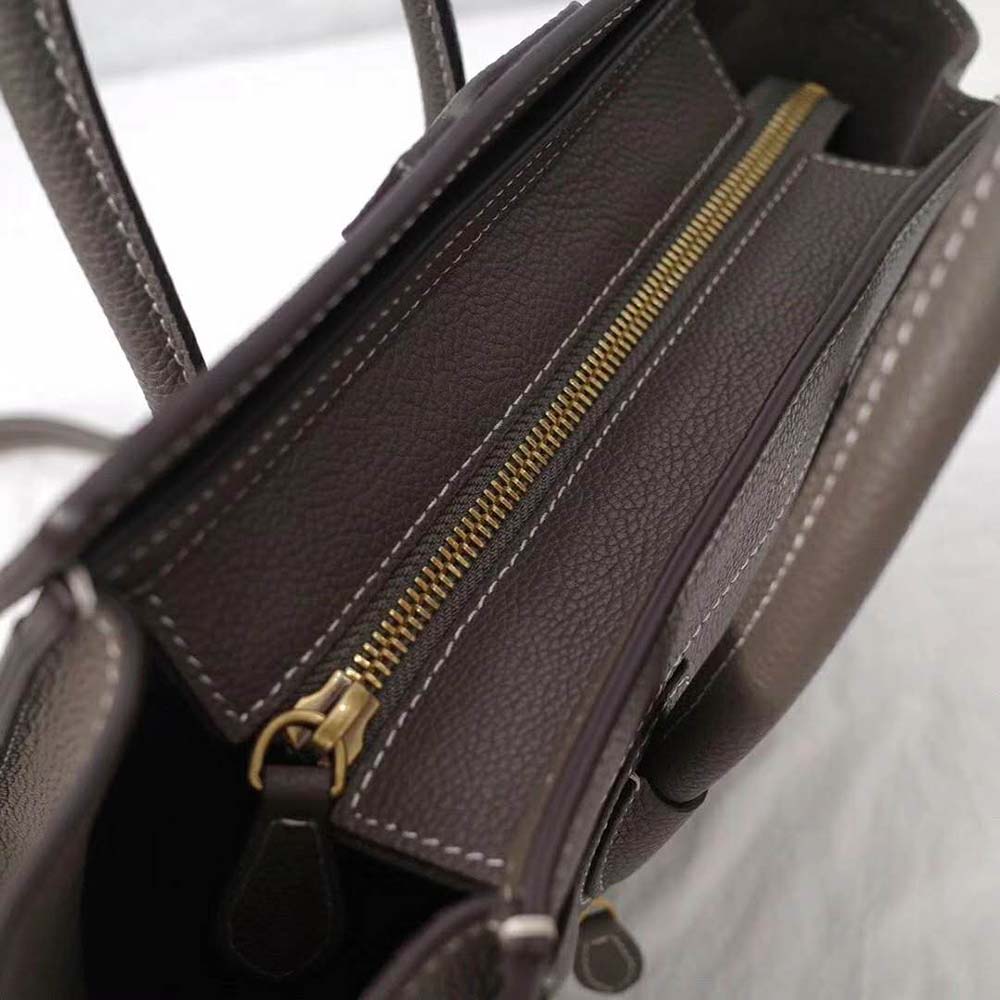Celine Women Nano Luggage Bag in Drummed Calfskin-Brown - image 6