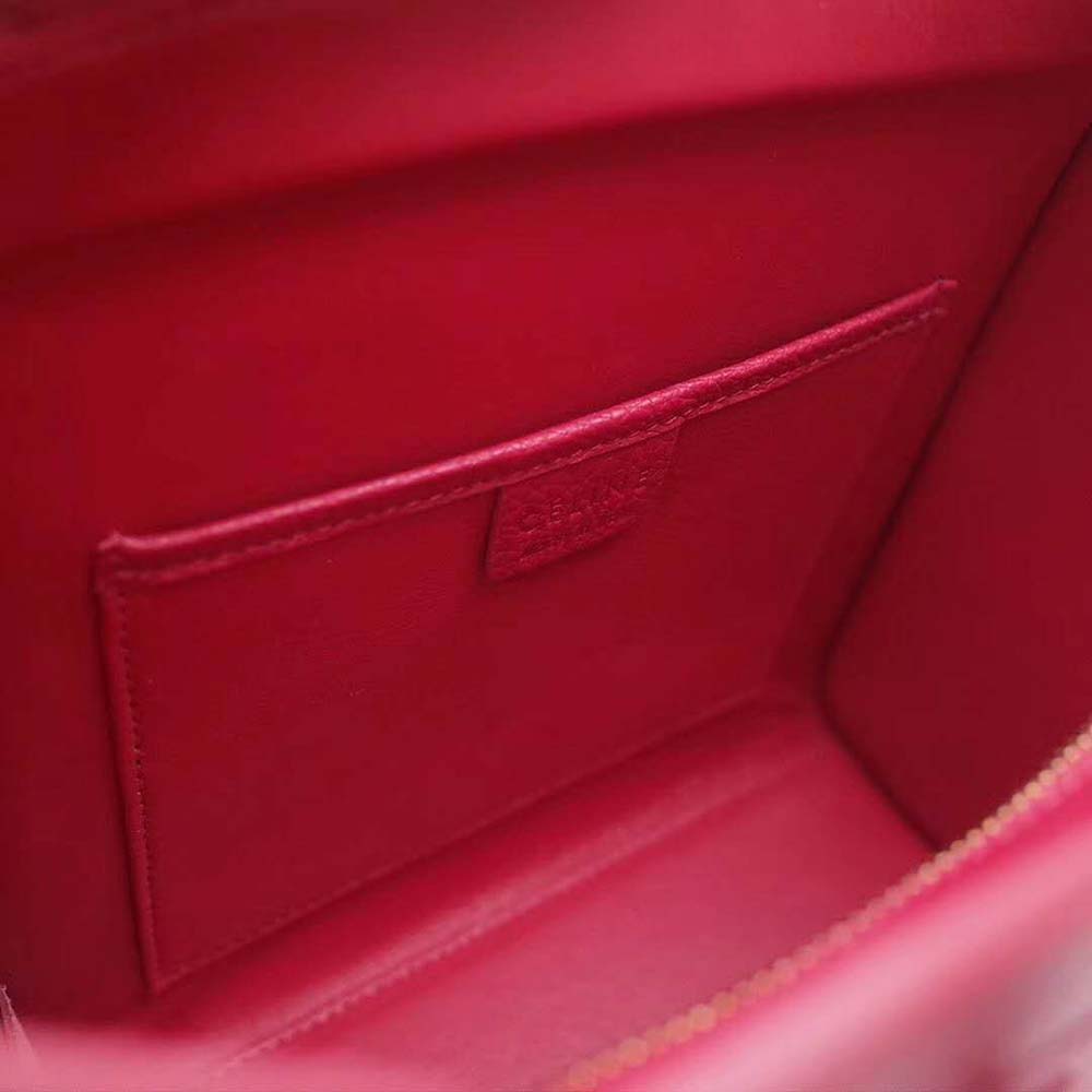Celine Women Nano Luggage Bag in Drummed Calfskin-Rose - image 9