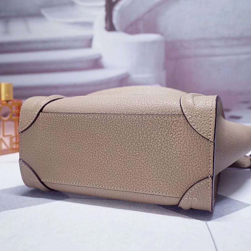 Celine Women Nano Luggage Bag in Drummed Calfskin-Sandy - image 5