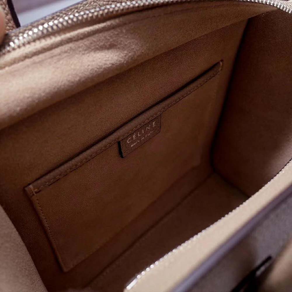 Celine Women Nano Luggage Bag in Drummed Calfskin-Sandy - image 7