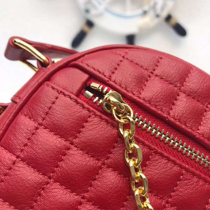 Celine Women Small C Charm Bag in Quilted Calfskin-Red - image 7
