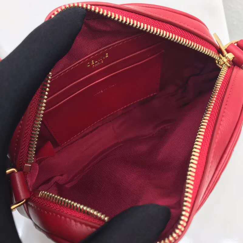 Celine Women Small C Charm Bag in Quilted Calfskin-Red - image 8