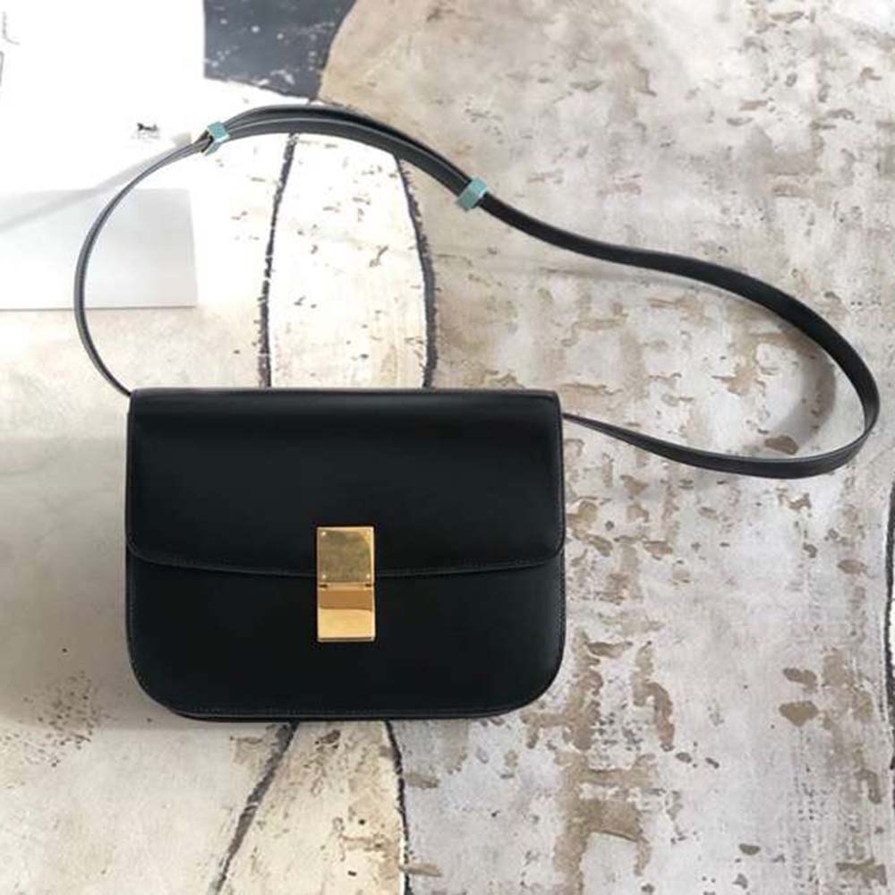 Close-up of gold-tone clasp on Celine Women Small Classic Bag