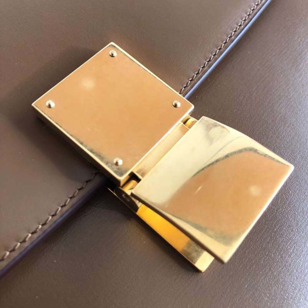 Celine Women Small Classic Bag in Box Calfskin Leather-Brown - image 10