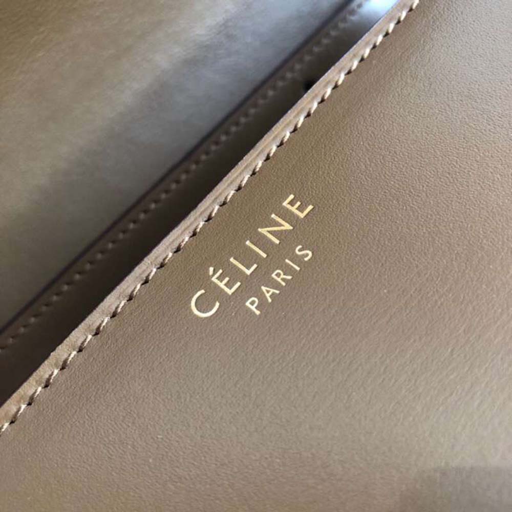 Celine Women Small Classic Bag in Box Calfskin Leather-Brown - image 13