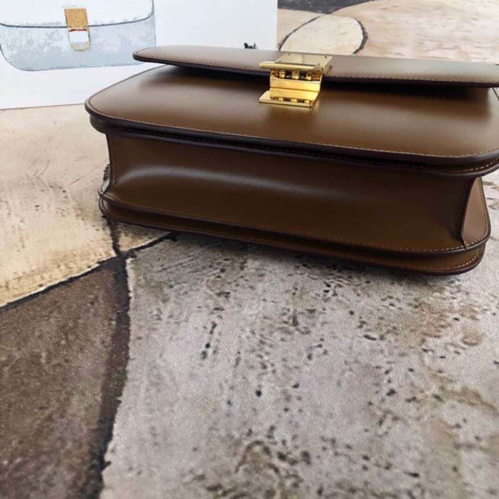 Celine Women Small Classic Bag in Box Calfskin Leather-Brown - image 6
