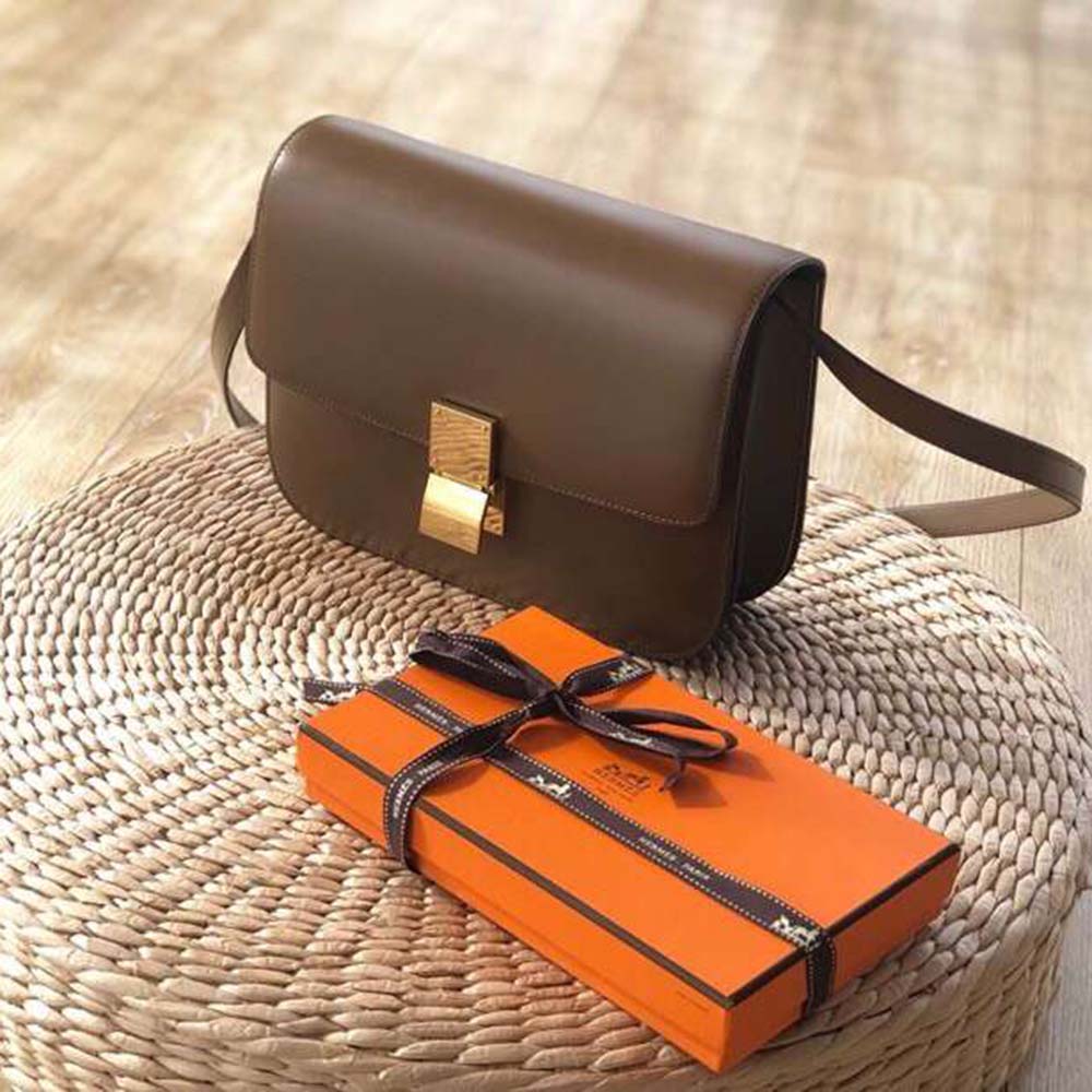 Side angle showing adjustable strap on Celine Small Classic Bag