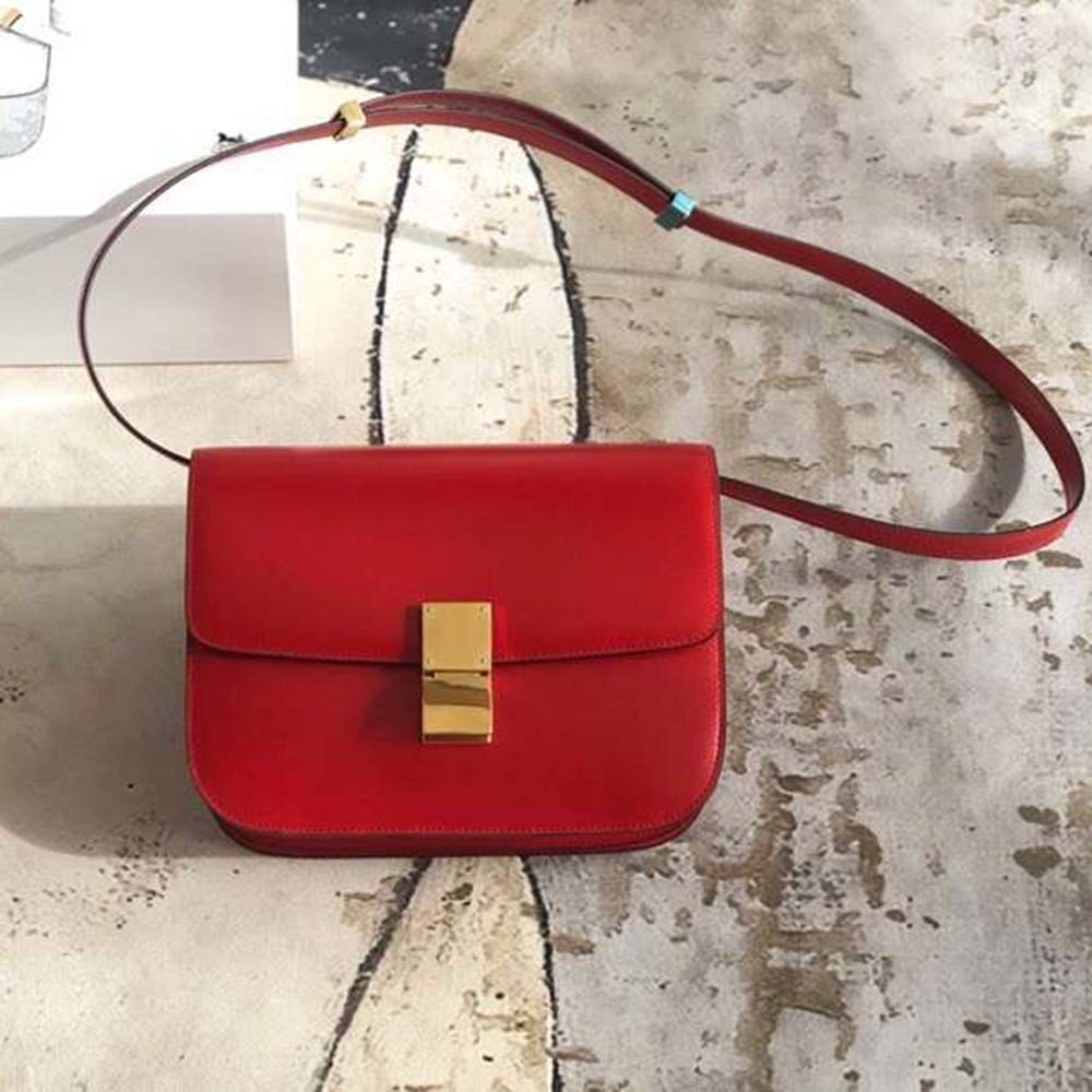Close-up of gold-tone clasp detail on Celine Women Small Classic Bag