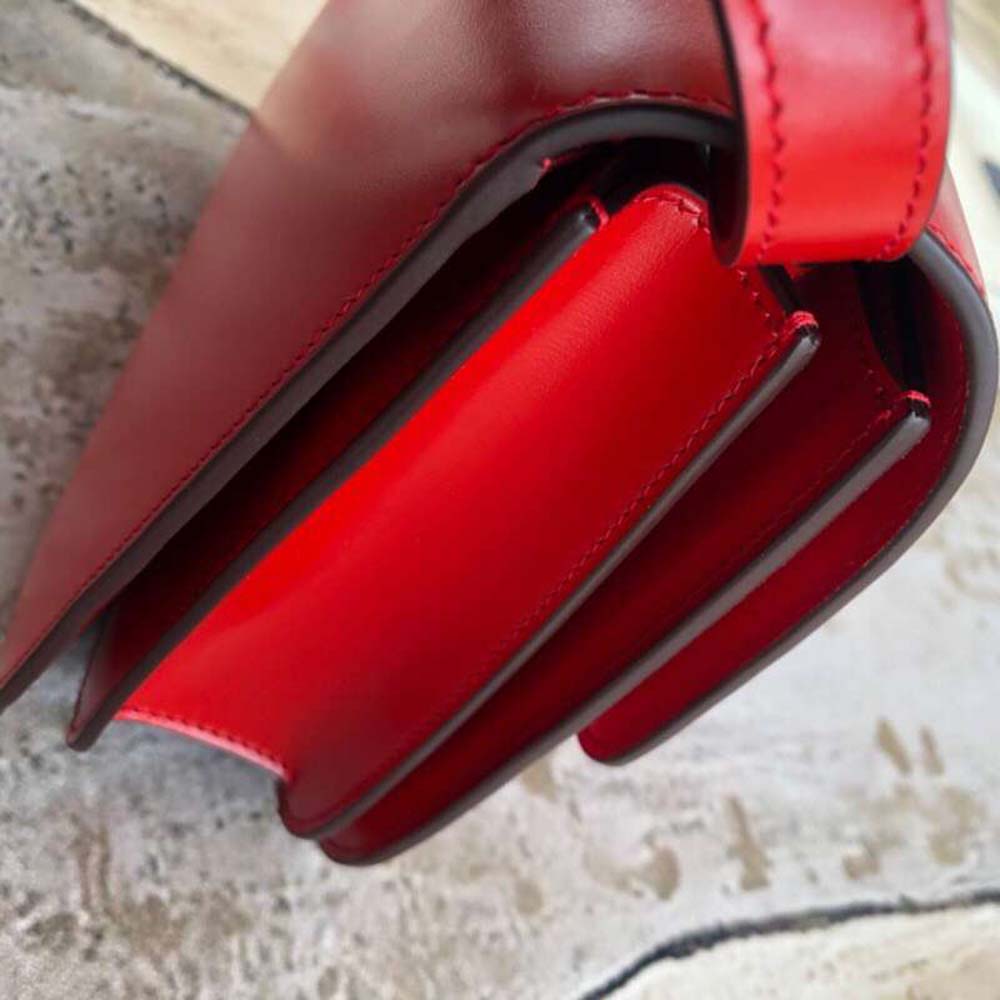 Celine Women Small Classic Bag in Box Calfskin Leather-Red - image 8