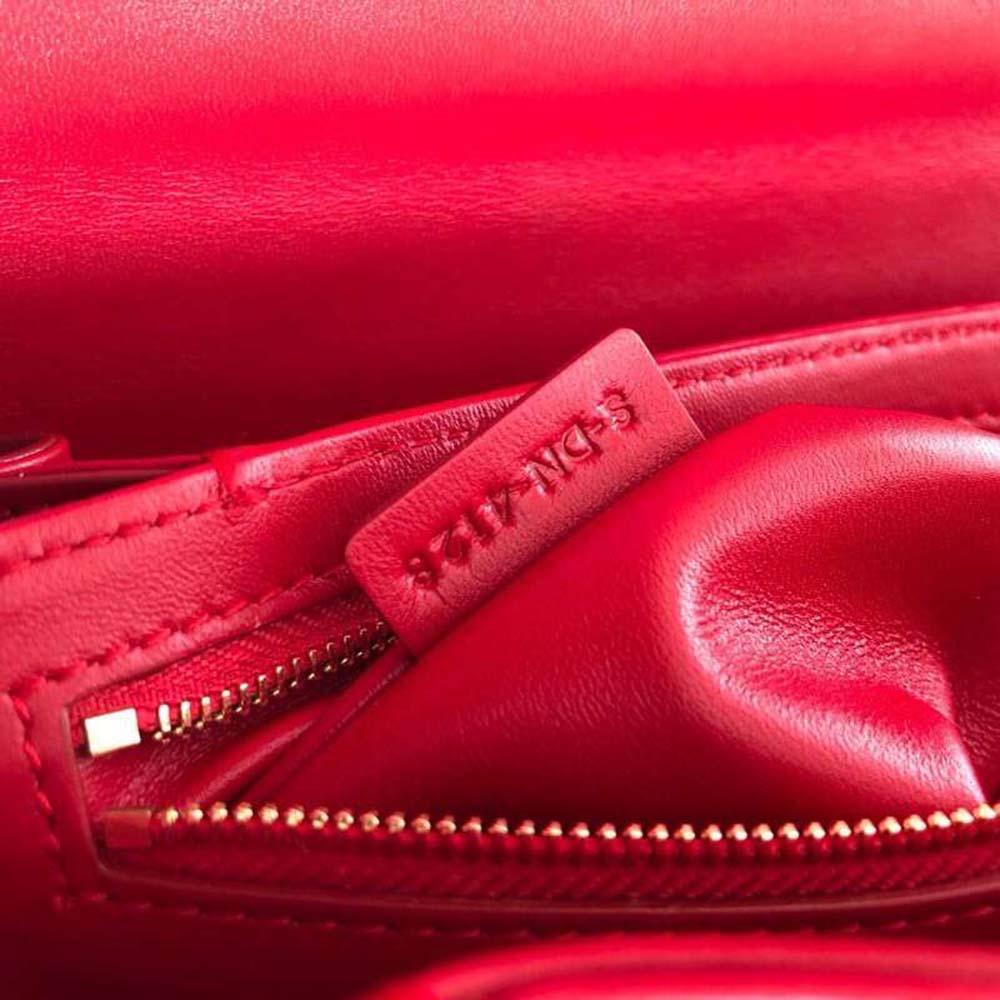 Celine Women Teen Triomphe Bag in Shiny Calfskin-Red - image 14
