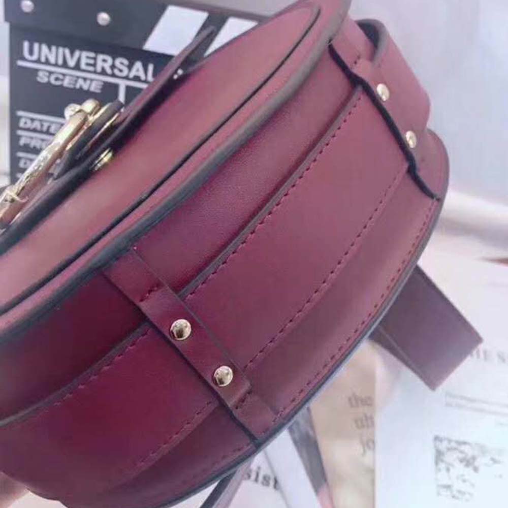 Chloe Women Small Tess Bag in Shiny & Suede Calfskin-Maroon - image 4