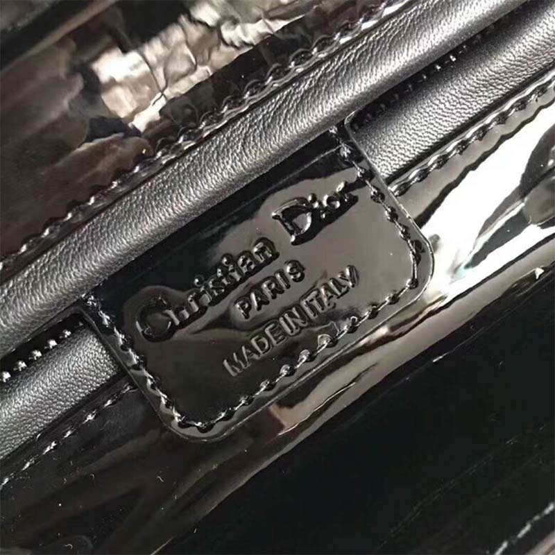 Dior Lady Dior Bag in Bright Patent Calfskin-Black - image 7