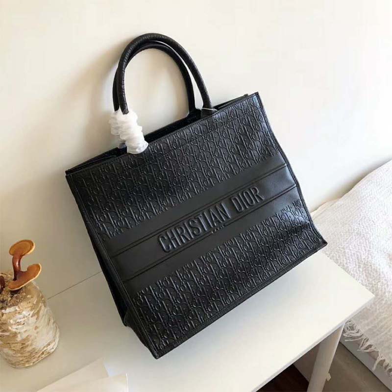 Dior Lady Dior Book Tote Bag in Embossed Calfskin-Black - image 4