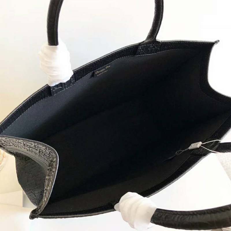 Dior Lady Dior Book Tote Bag in Embossed Calfskin-Black - image 6