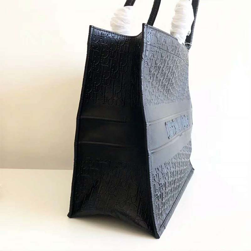 Dior Lady Dior Book Tote Bag in Embossed Calfskin-Black - image 5