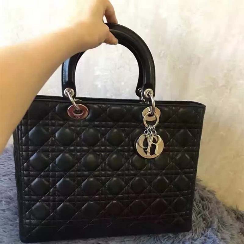 Dior Large Lady Dior Bag in Black Lambskin - image 5