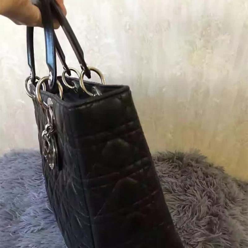 Dior Large Lady Dior Bag in Black Lambskin - image 6