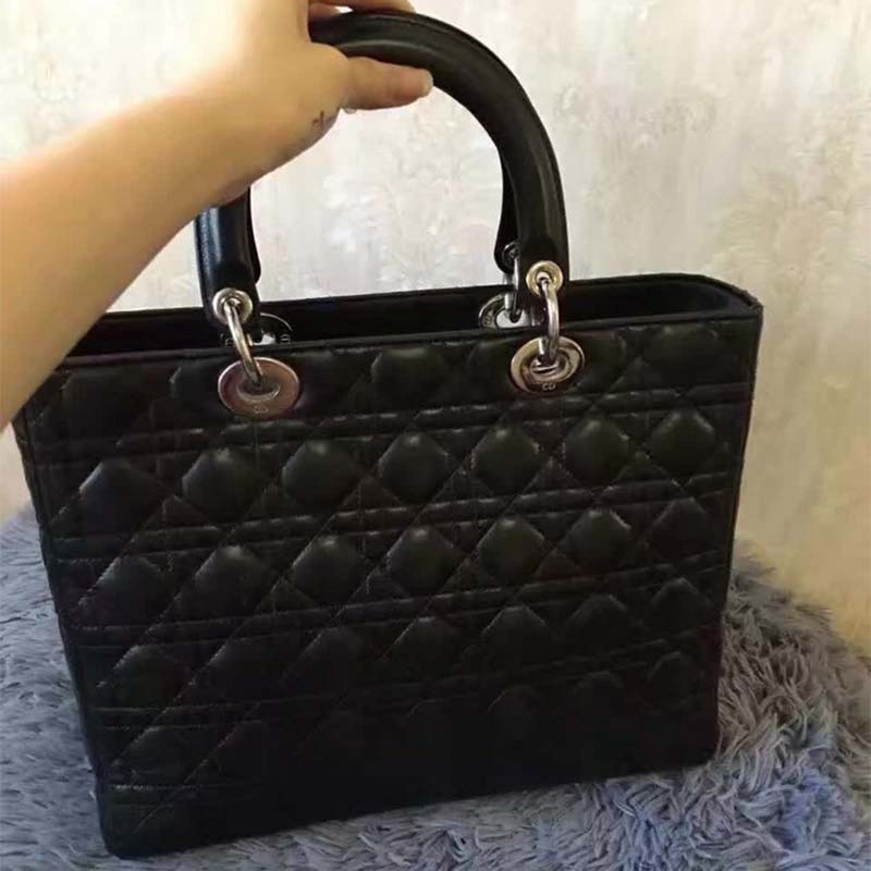 Dior Large Lady Dior Bag in Black Lambskin - image 4