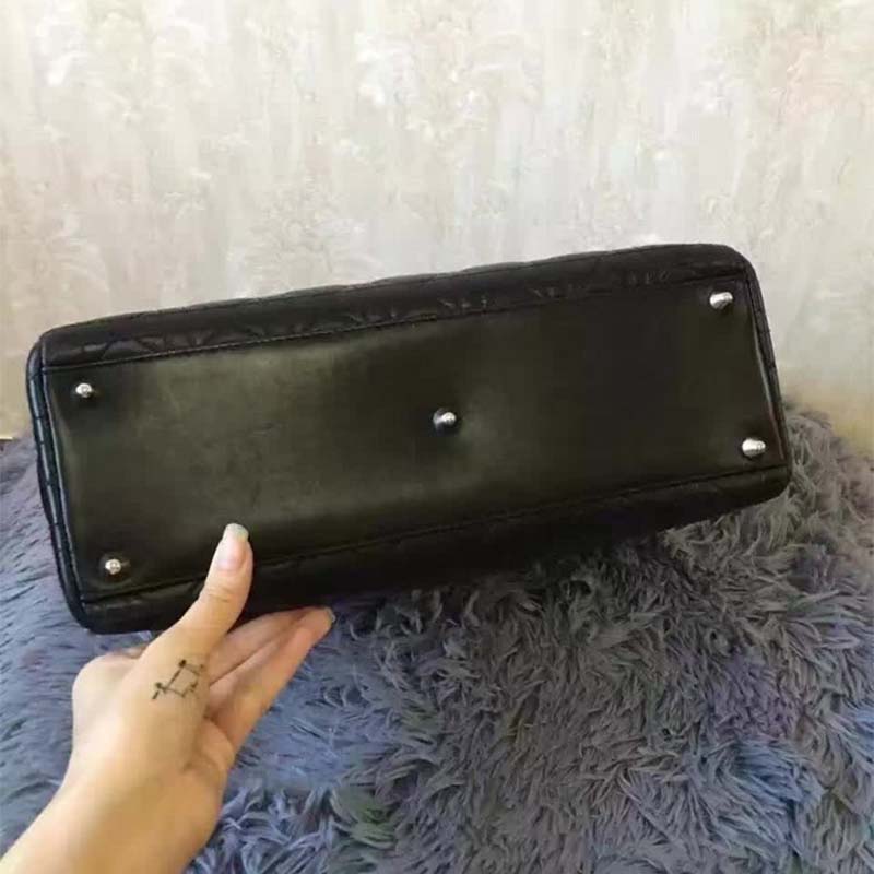 Dior Large Lady Dior Bag in Black Lambskin - image 7