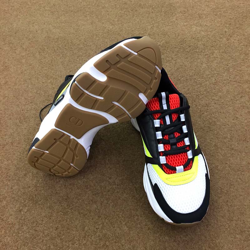 Dior Men Black Red Yellow Canvas and Calfskin Trainer - image 5
