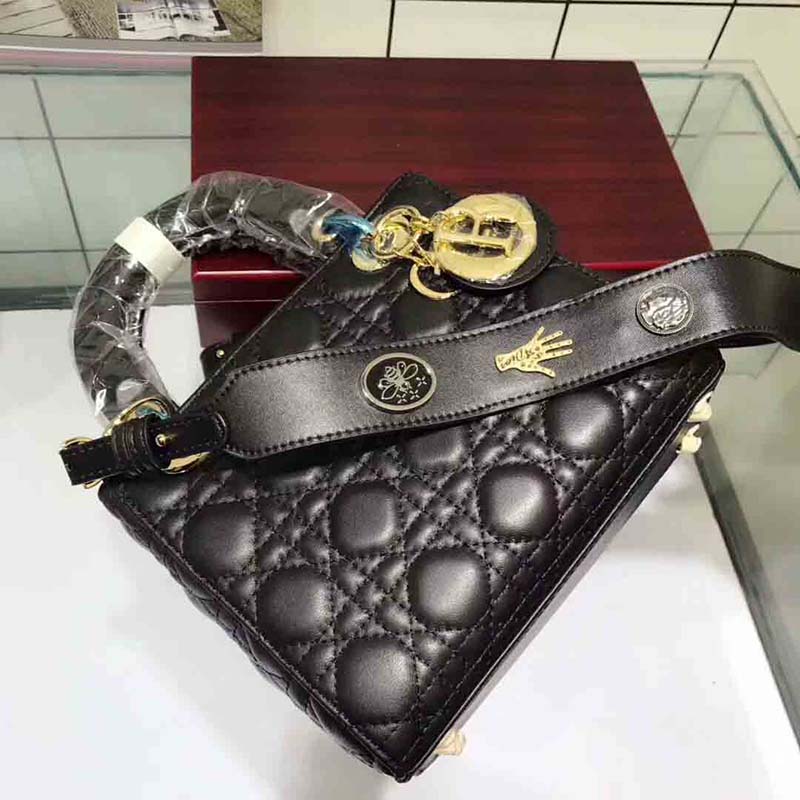 Dior My Lady Dior Bag in Cannage Lambskin-Black - image 5