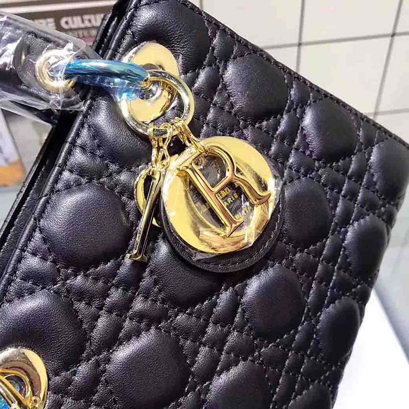 Dior My Lady Dior Bag in Cannage Lambskin-Black - image 9
