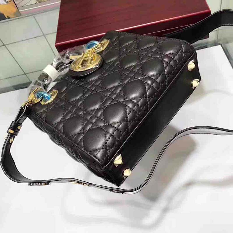 Dior My Lady Dior Bag in Cannage Lambskin-Black - image 7