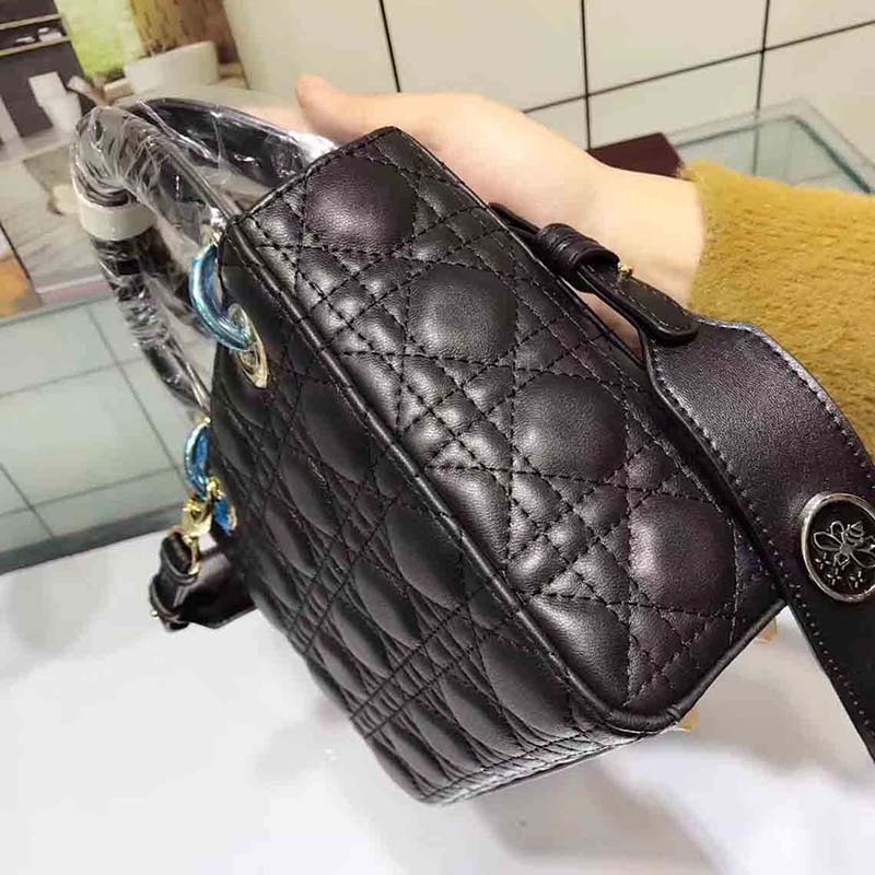 Dior My Lady Dior Bag in Cannage Lambskin-Black - image 6