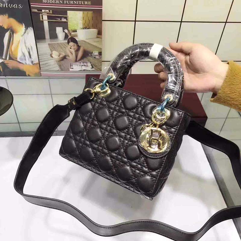 Dior My Lady Dior Bag in Cannage Lambskin-Black - image 4