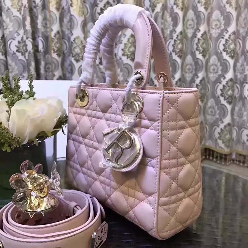 Dior My Lady Dior Bag in Cannage Lambskin-Pink - image 5