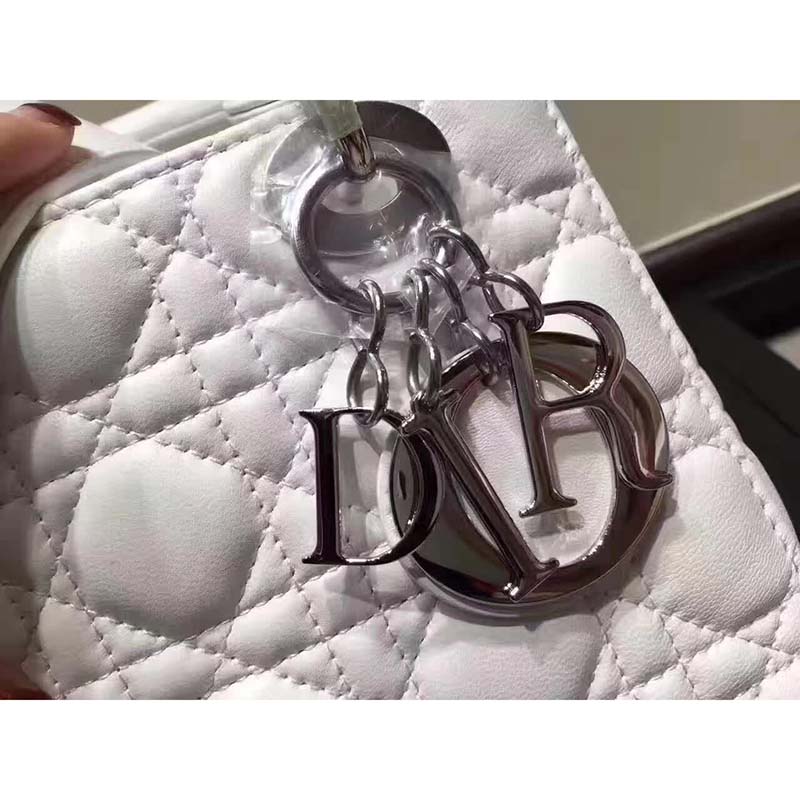 Dior My Lady Dior Bag in Cannage Lambskin-White - image 7