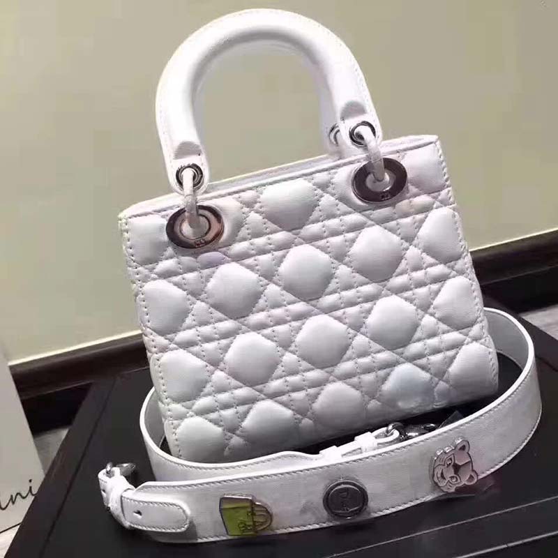 Dior My Lady Dior Bag in Cannage Lambskin-White - image 4