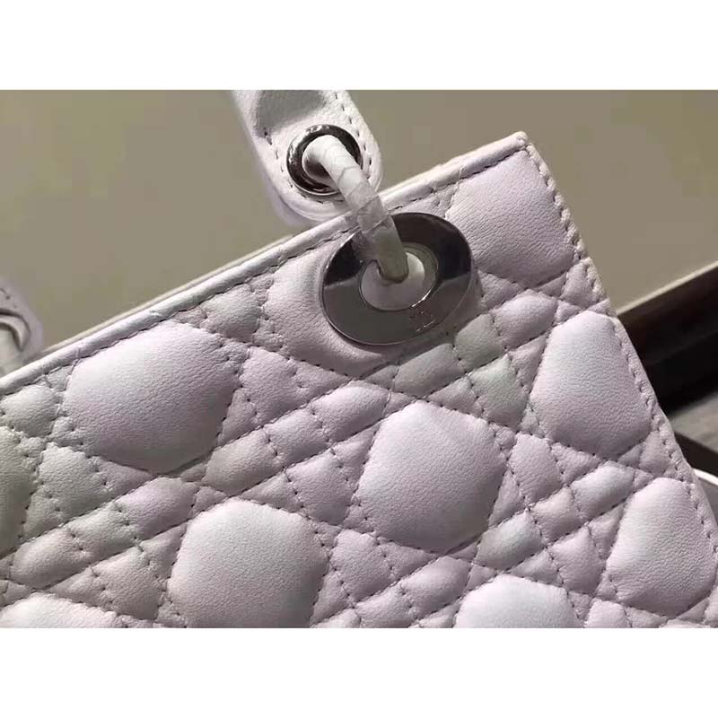 Dior My Lady Dior Bag in Cannage Lambskin-White - image 6