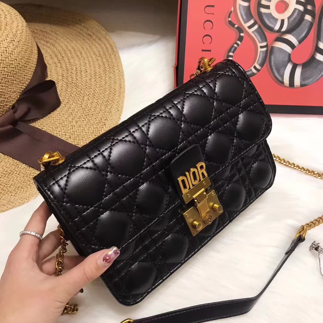 Dior Small Dioraddict Flap Bag in Cannage Lambskin-Black - image 8
