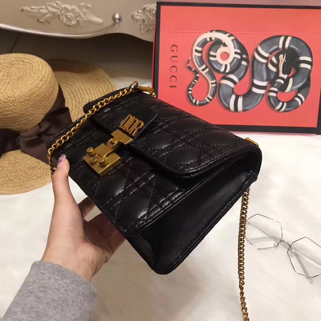 Dior Small Dioraddict Flap Bag in Cannage Lambskin-Black - image 5