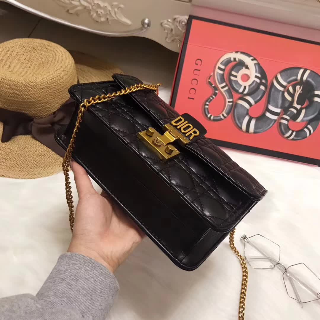 Dior Small Dioraddict Flap Bag in Cannage Lambskin-Black - image 6