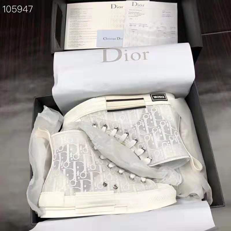 Dior Unisex B23 High-Top Dior Oblique Sneaker-White - image 5