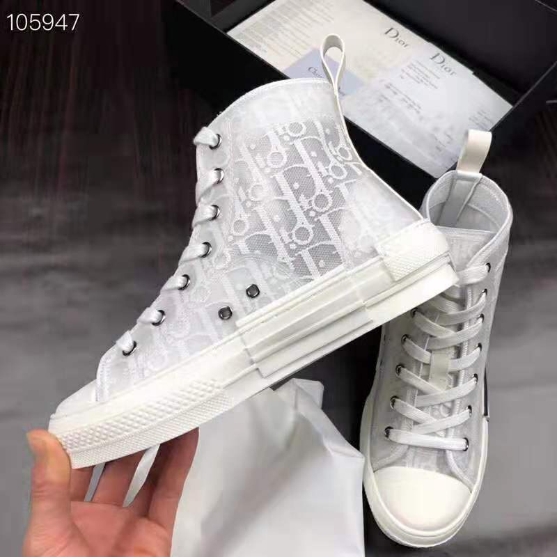 Dior Unisex B23 High-Top Dior Oblique Sneaker-White - image 8