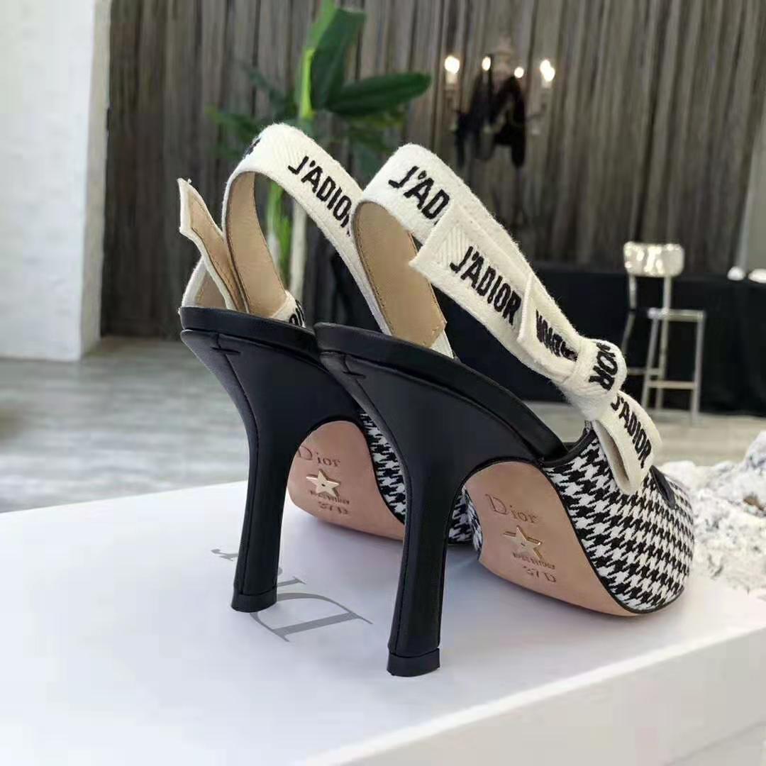 Dior Woman J’adior Wool Houndstooth Slingback Pump 10 cm Height-Black - image 5