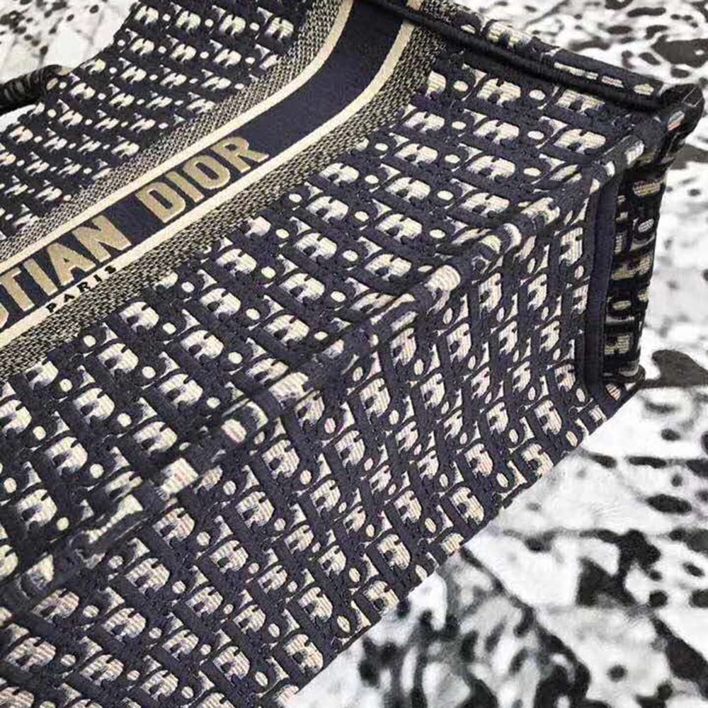 Dior Women Book Tote Dior Oblique Bag in Embroidered Canvas-Silver - image 9
