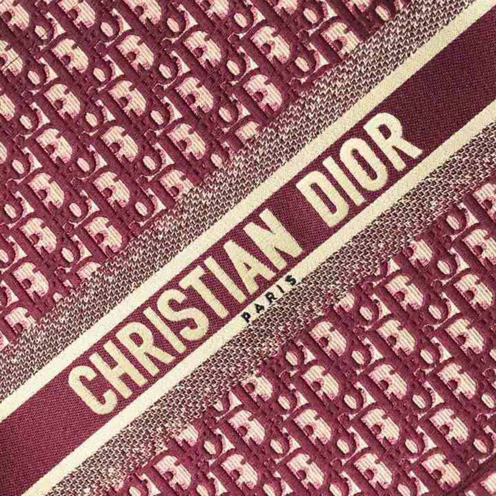 Dior Women Book Tote Dior Oblique Bag in Embroidered Canvas-Maroon - image 7