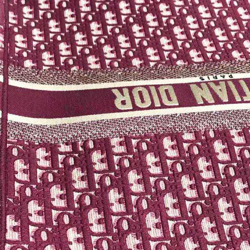 Dior Women Book Tote Dior Oblique Bag in Embroidered Canvas-Maroon - image 6