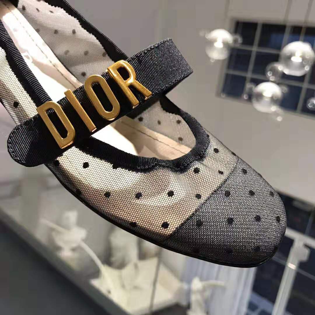 Dior Women Dior Baby-D Ballet Pump in Black Dotted Swiss 3 cm Heel - image 5