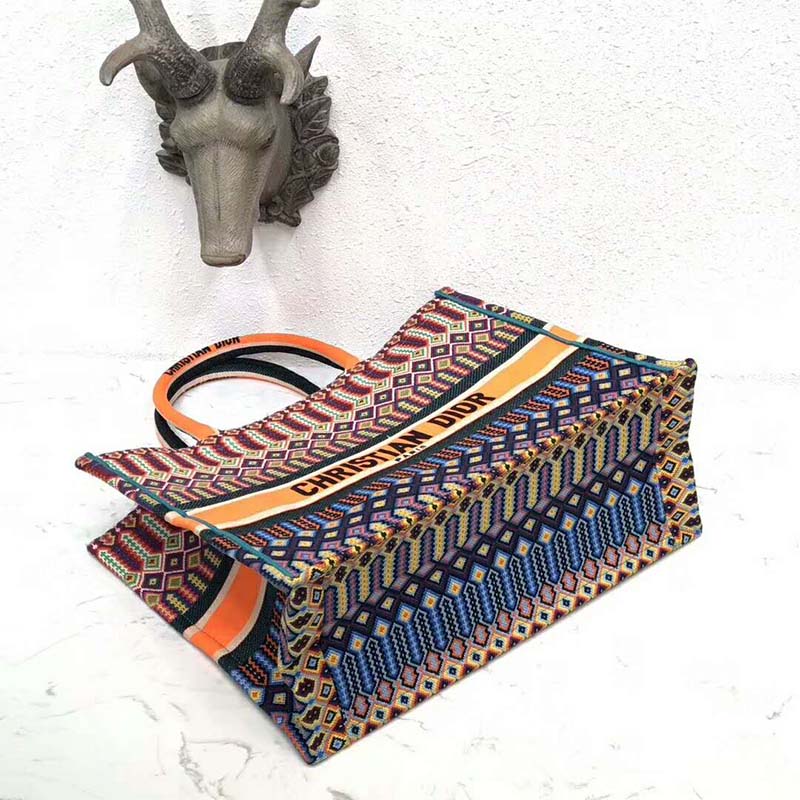Dior Women Dior Book Tote Bag in Multi-Coloured Embroidered Canvas - image 7