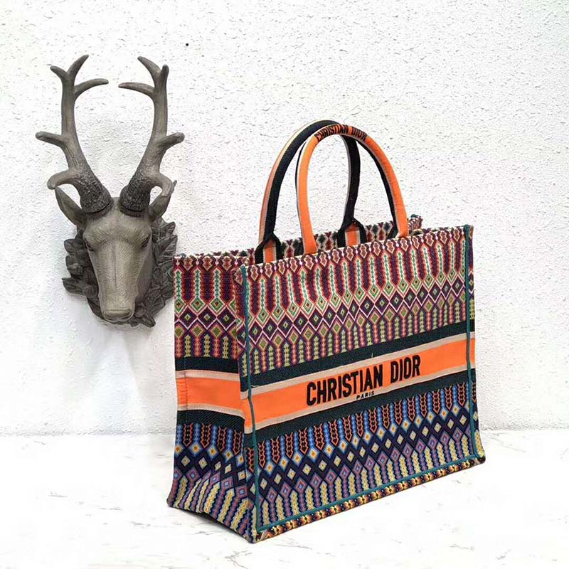 Dior Women Dior Book Tote Bag in Multi-Coloured Embroidered Canvas - image 5