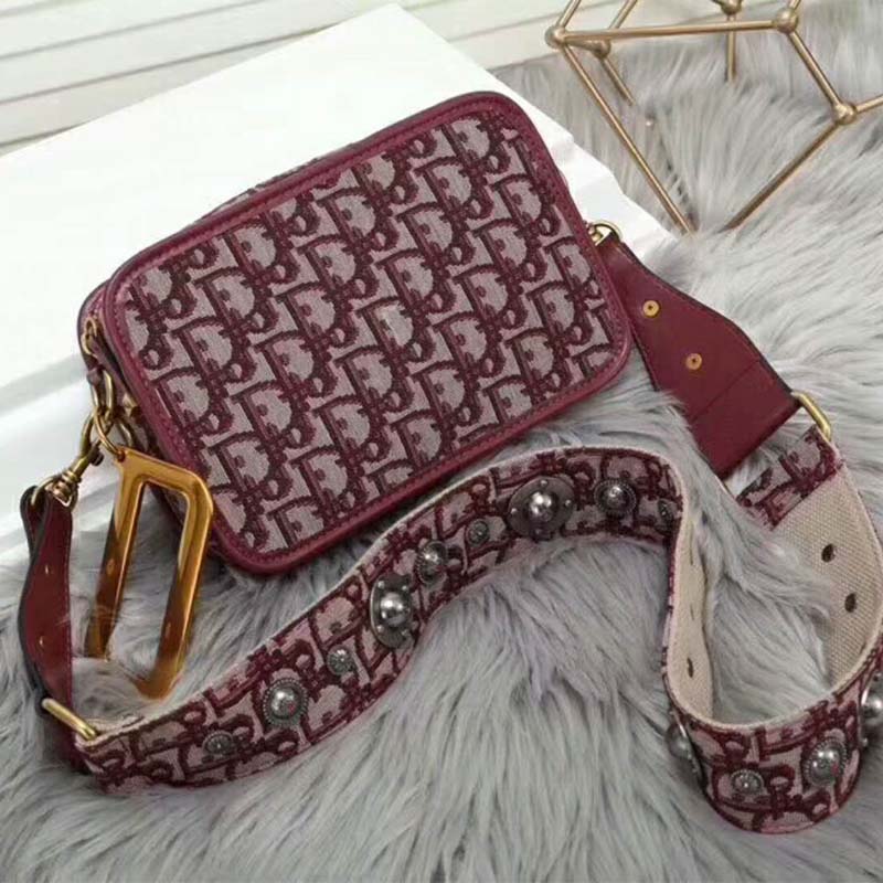 Dior Women Diorquake Clutch in Burgundy Canvas-Carmine - image 4