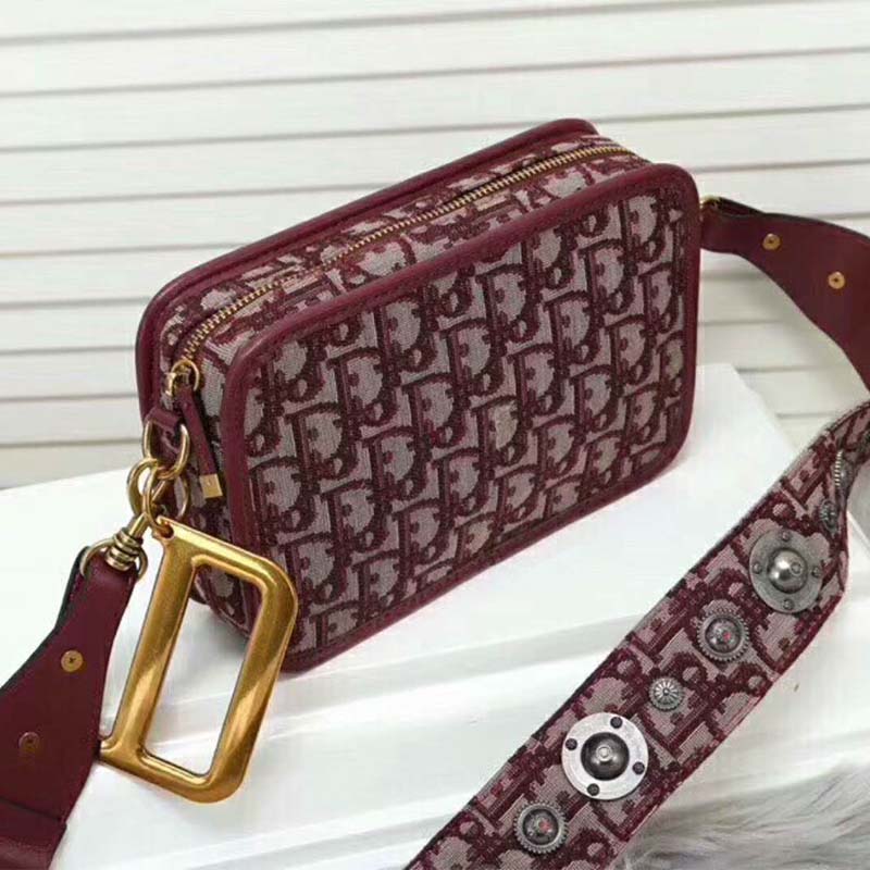 Dior Women Diorquake Clutch in Burgundy Canvas-Carmine - image 5